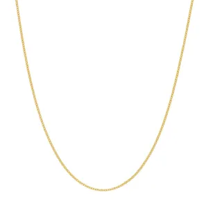14K Gold 0.70mm Adjustable Cable Chain with Spring Ring