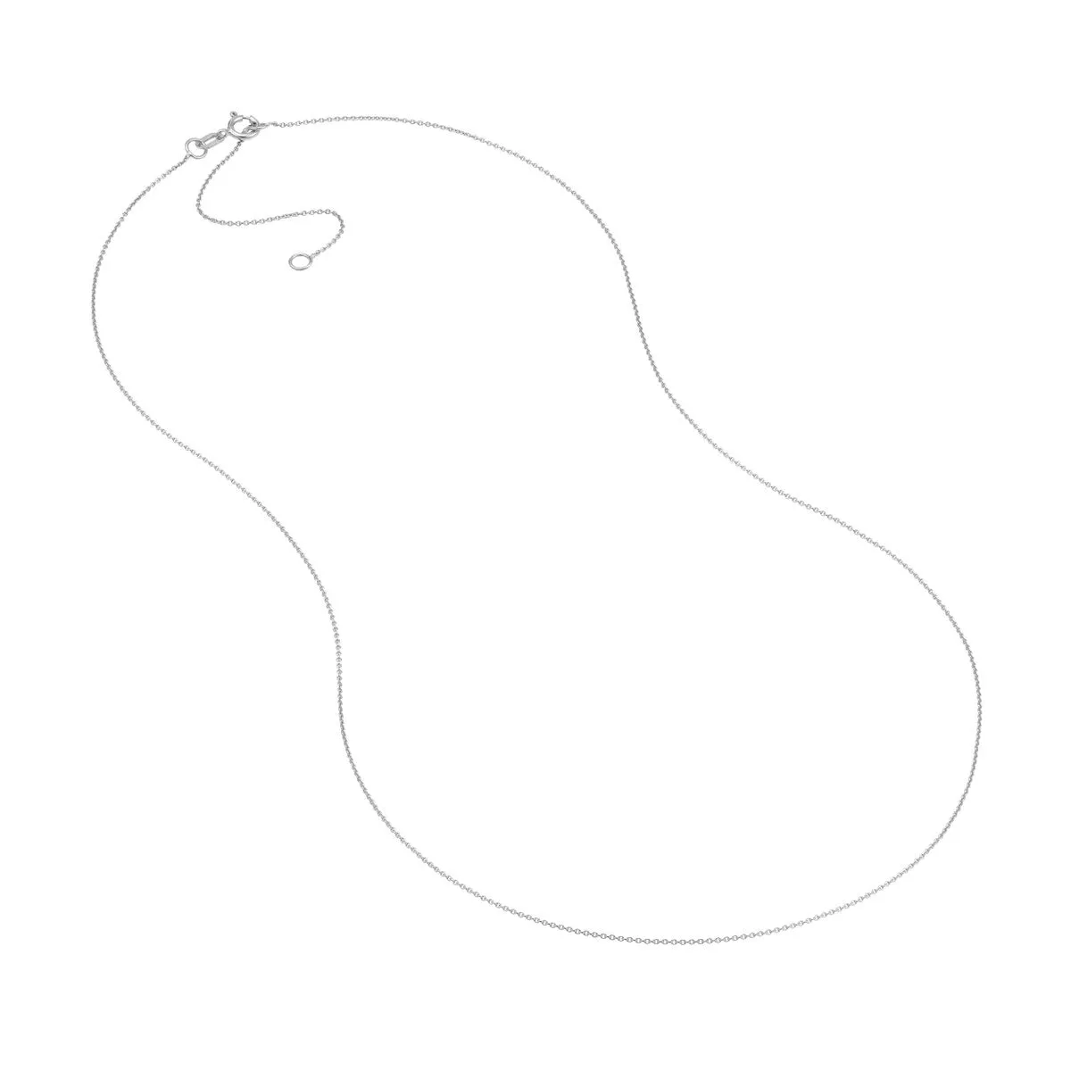 14K Gold 0.70mm Adjustable Cable Chain with Spring Ring