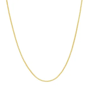 14K Gold 0.85mm Adjustable Wheat Chain with Lobster Lock