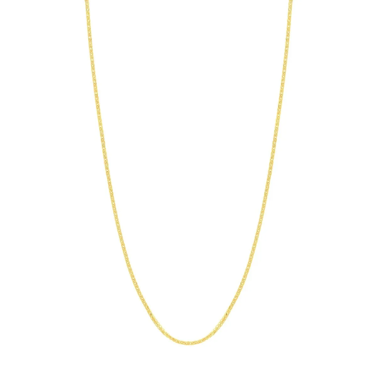 14K Gold 1.15mm Adjustable Square Wheat Chain