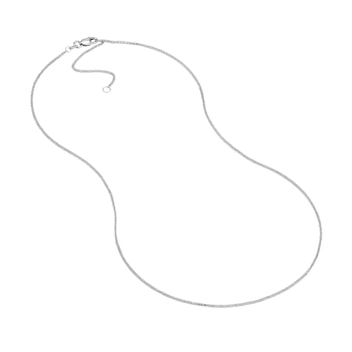 14K Gold 1.15mm Adjustable Square Wheat Chain