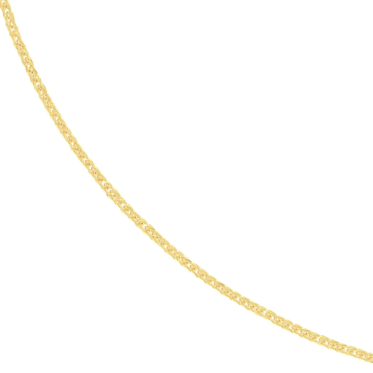 14K Gold 1.15mm Adjustable Square Wheat Chain