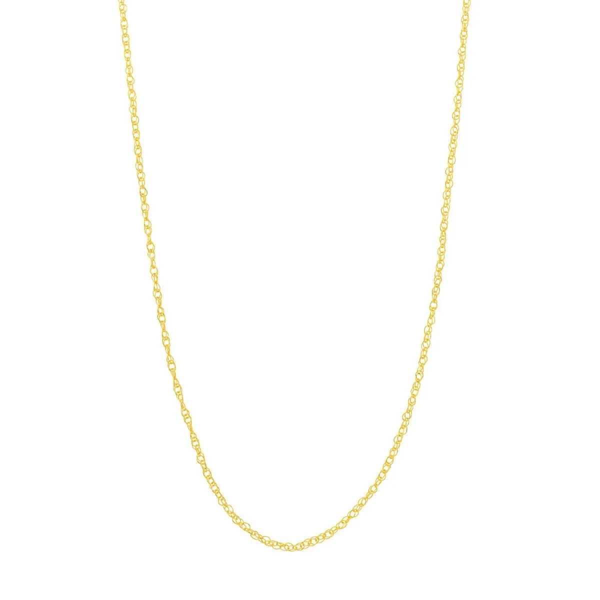 14K Gold 1.20mm Adjustable Pendant Rope Chain