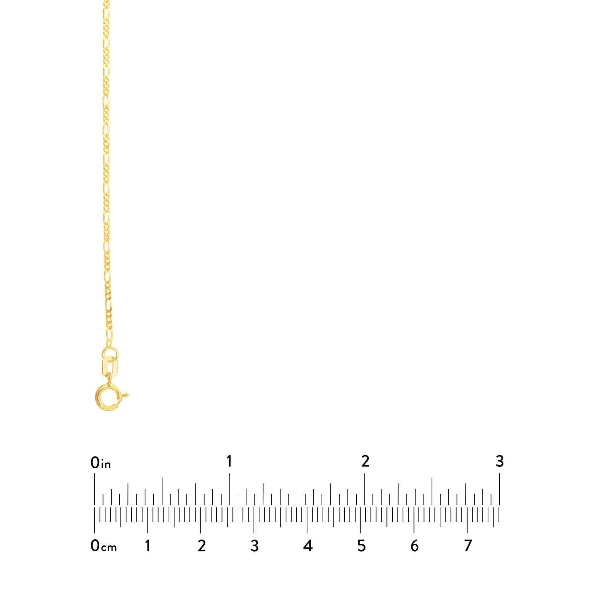 14K Gold 1.28mm Adjustable Child's Figaro Chain