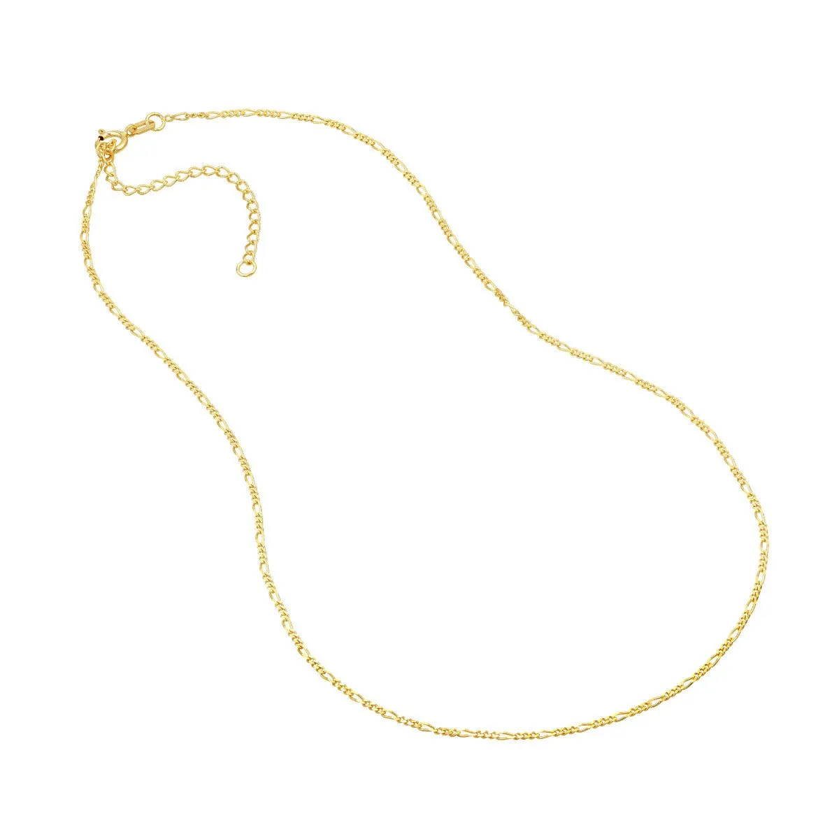 14K Gold 1.28mm Adjustable Child's Figaro Chain