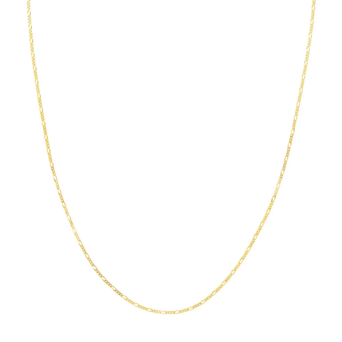 14K Gold 1.28mm Adjustable Child's Figaro Chain