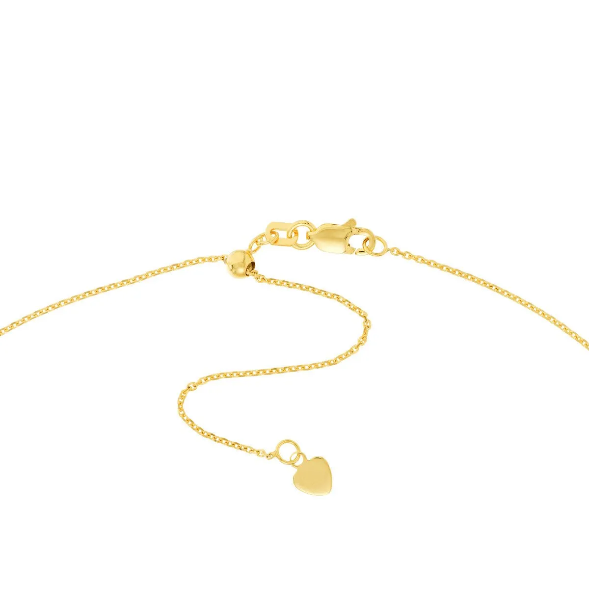 14K Yellow Gold CZ Cross Dangles Adjustable Choker