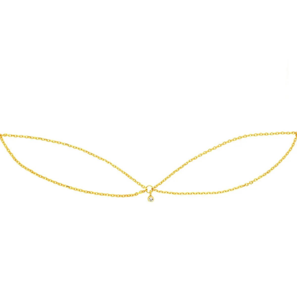 14K Yellow Gold Diamond Chain Drape Adjustable Choker