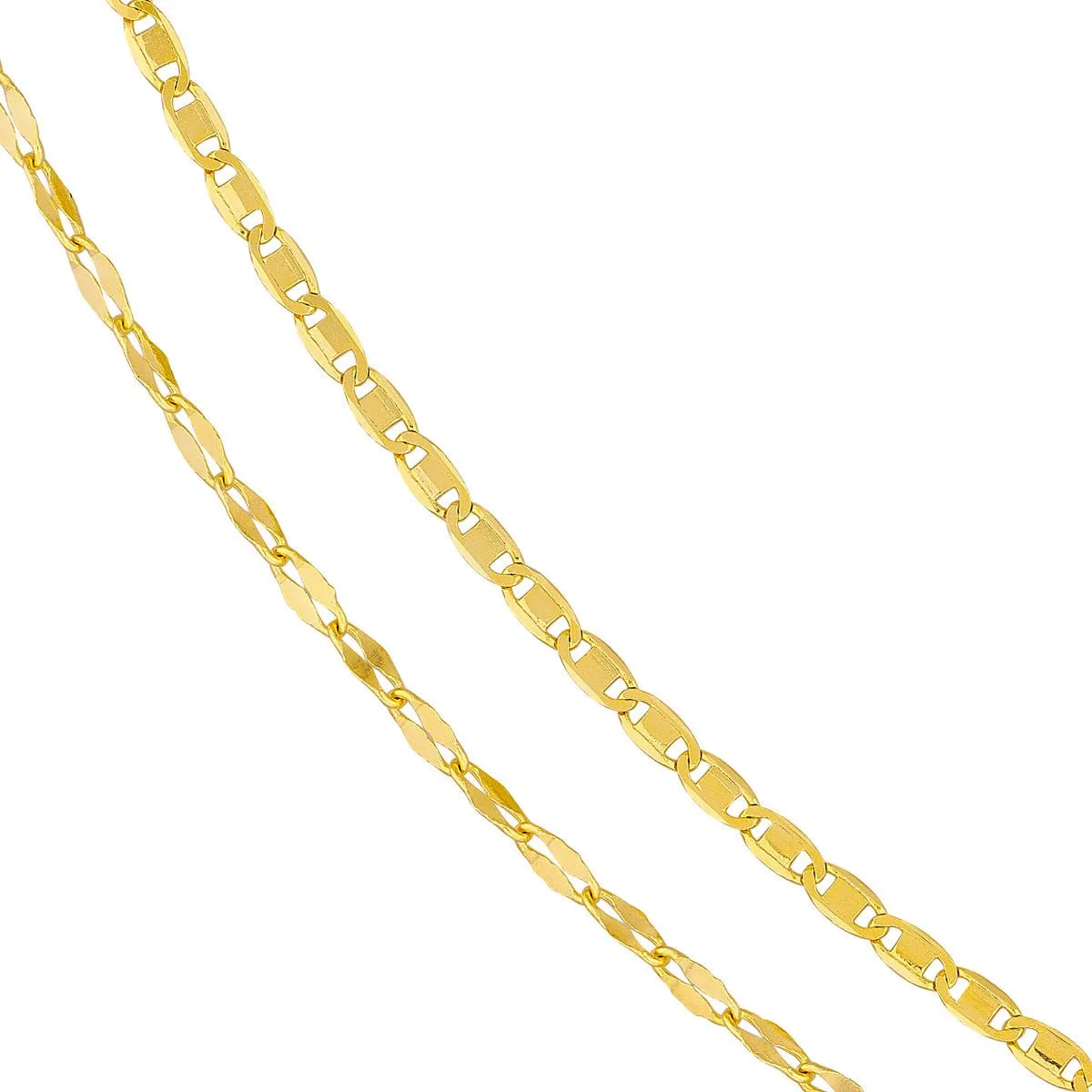 14K Yellow Gold Valentino and Hammered Forzentina Chain Adjustable
