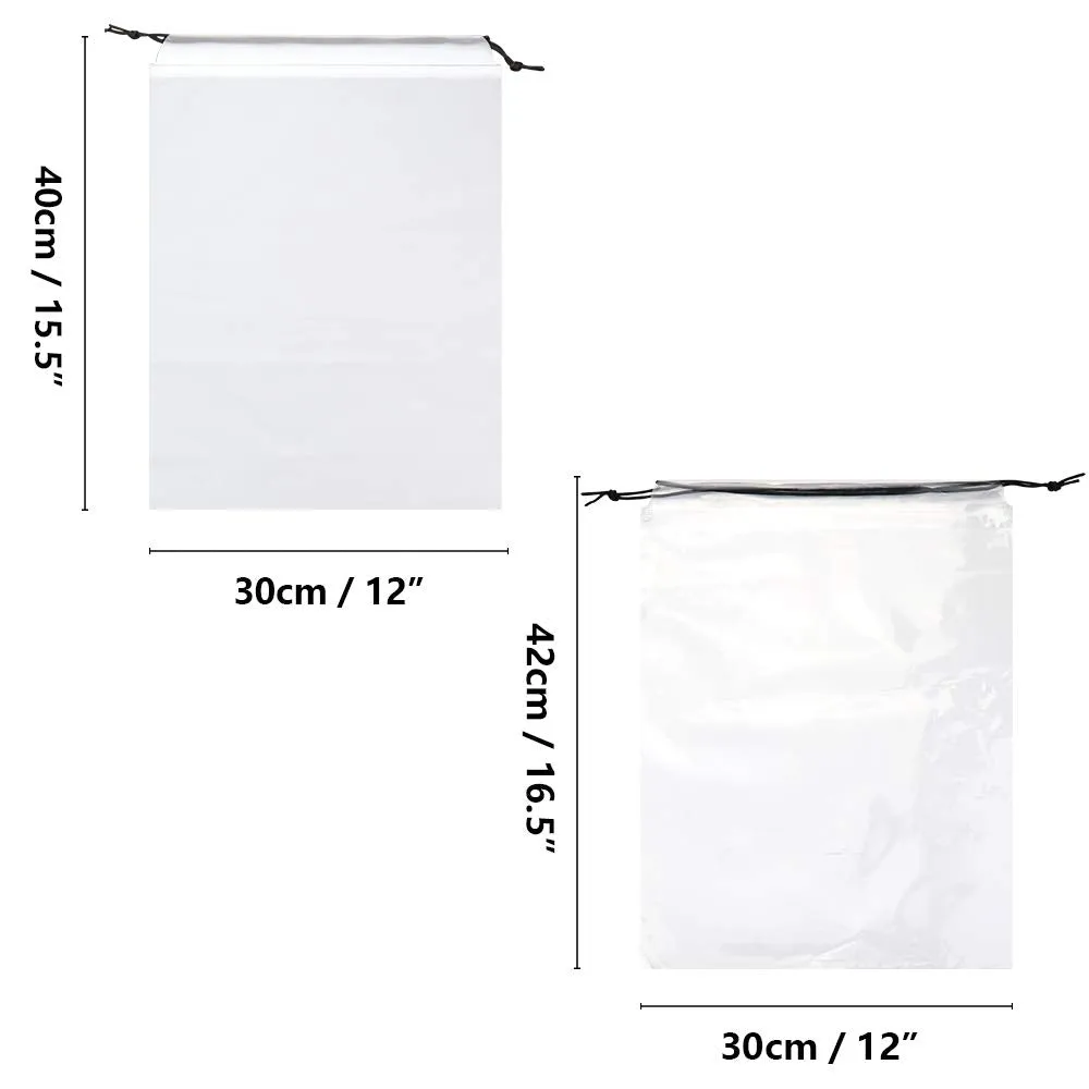 36 PCS Travel Transparent Shoe Storage Bags, Large Portable Clear Shoes (18PCS Transparent 18 PCS Translucent) 18PCS Transparent 18 PCS Translucent