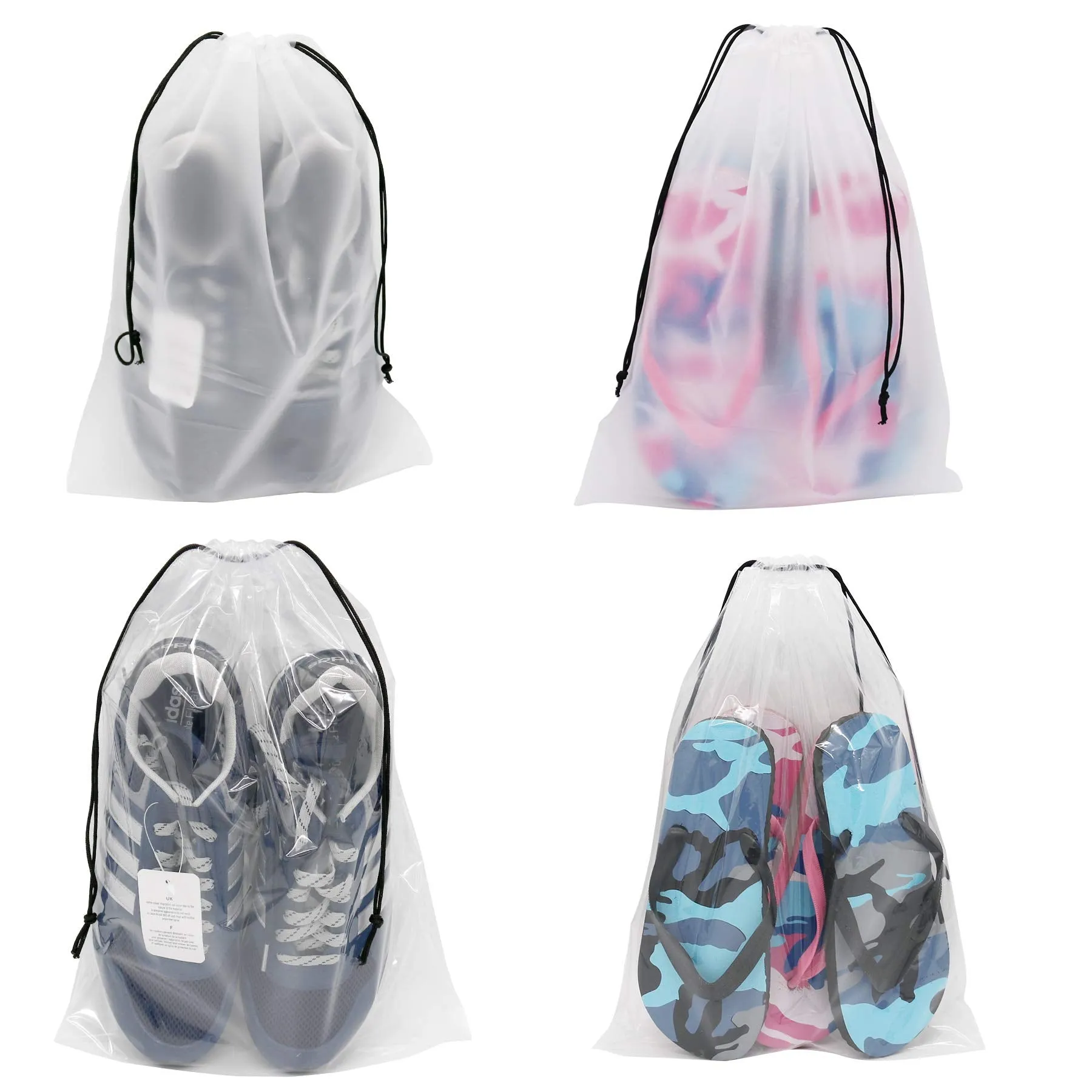 36 PCS Travel Transparent Shoe Storage Bags, Large Portable Clear Shoes (18PCS Transparent 18 PCS Translucent) 18PCS Transparent 18 PCS Translucent