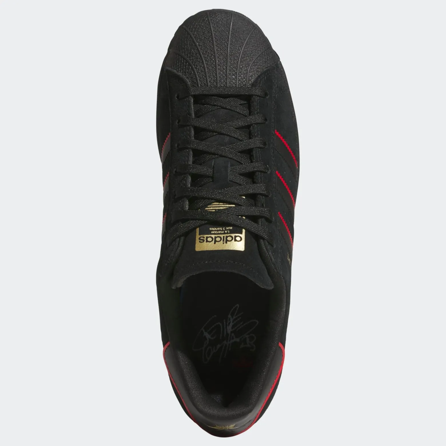 Adidas Superstar x Felipe Gustavo Skateboard Shoe - Black/Scarlet/Gold Metallic