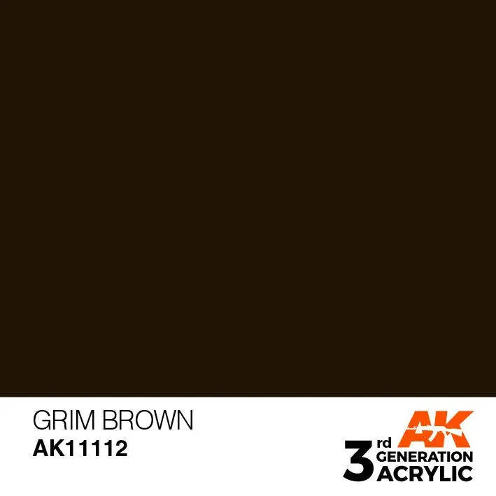 AK Interactive AK11112 3G Grim Brown Acrylic Paint 17ml