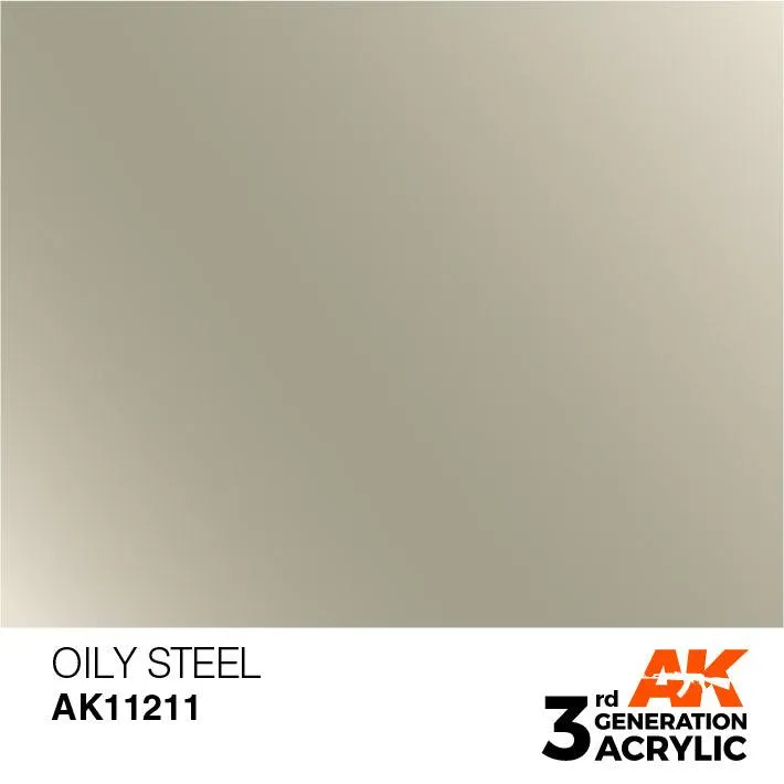 AK Interactive AK11211 3G Oily Steel Acrylic Paint 17ml