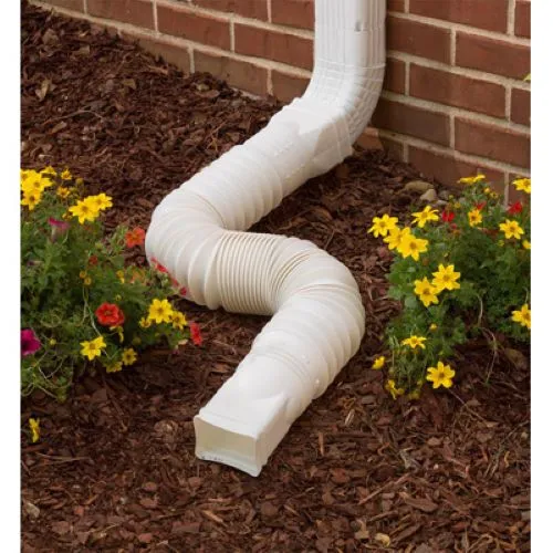 Amerimax 85010 Universal White Flexible Poly Downspout Extension - Quantity of 6