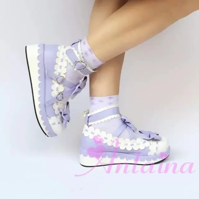 Antaina~Sweet Lolita Shoes Platform Shoes Multicolor