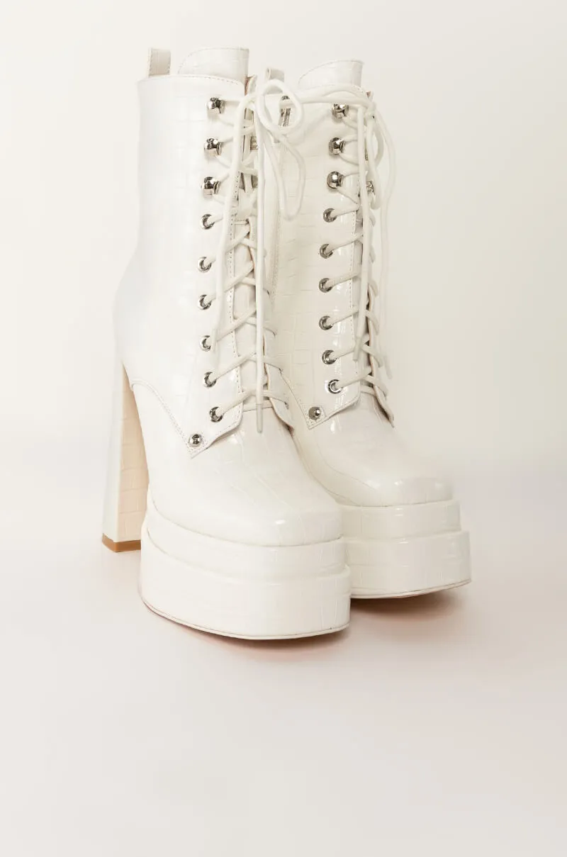 AZALEA WANG BREAK IT TO ME CHUNKY BOOTIE IN WHITE
