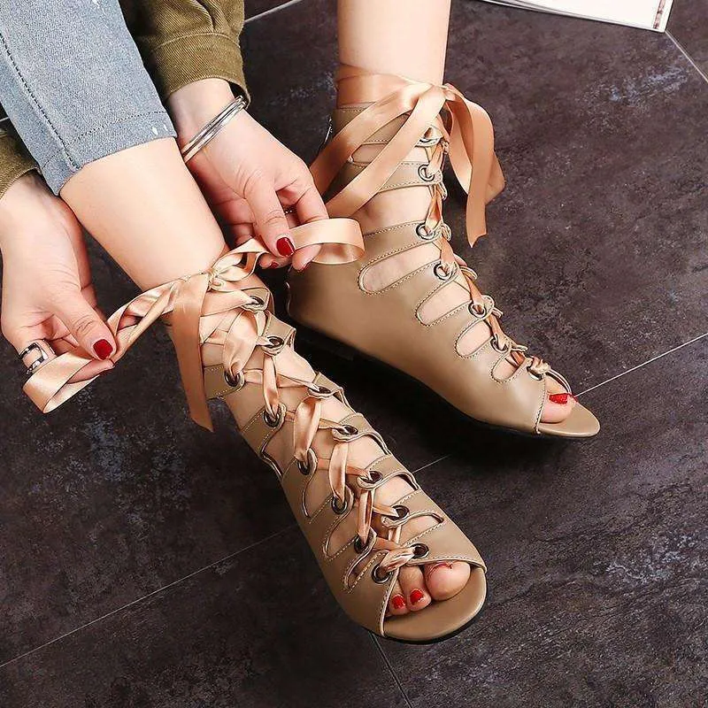 Ballet Gladiator Flats
