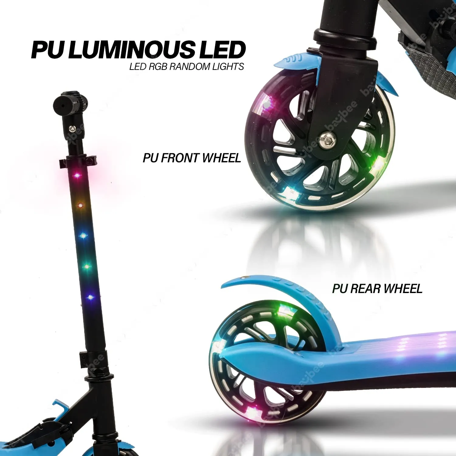 Baybee Nitro Skate Scooter for Kids, 2 Wheel Kids Scooter with 5 Height Adjustable Handle & Stand