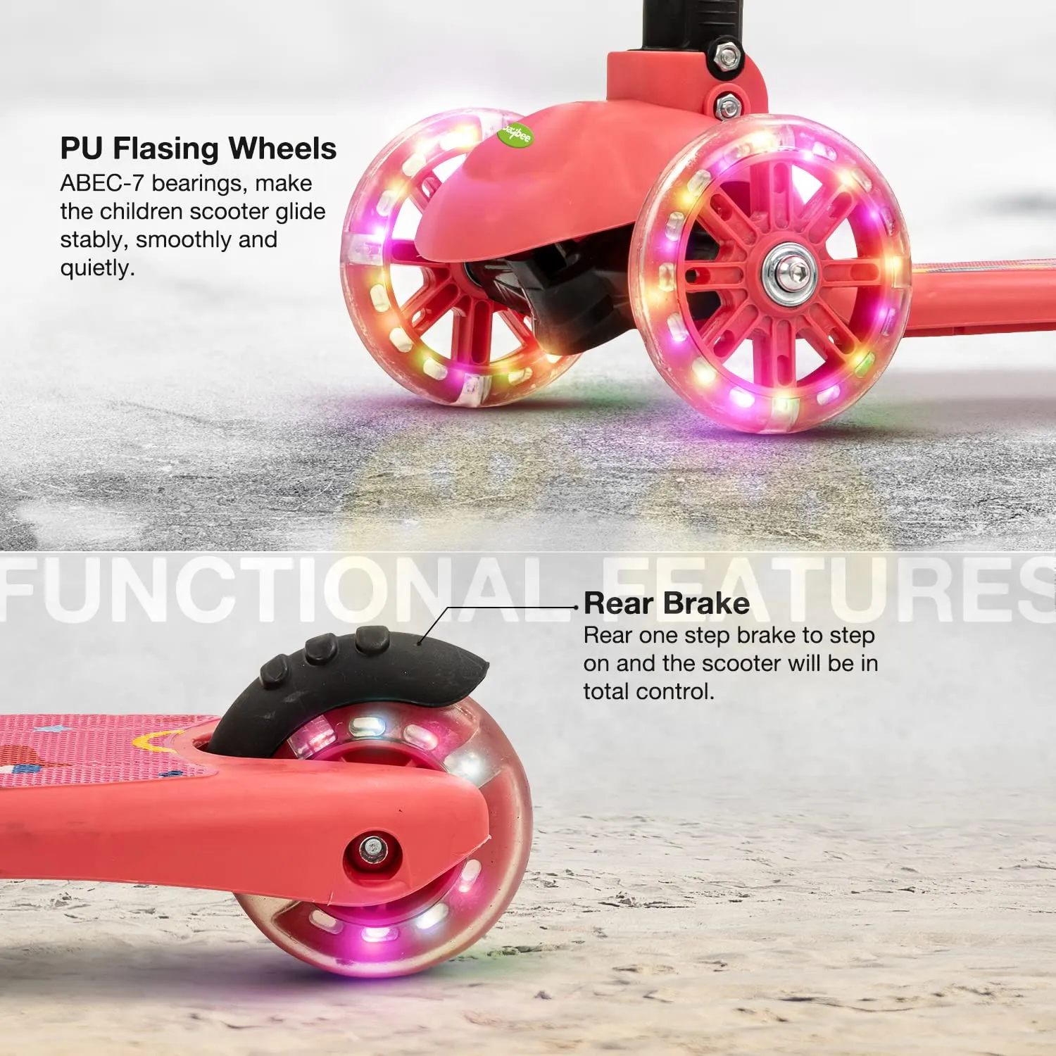 Baybee Phoenix Skate Scooter for Kids with 3 Height Adjustable Handle