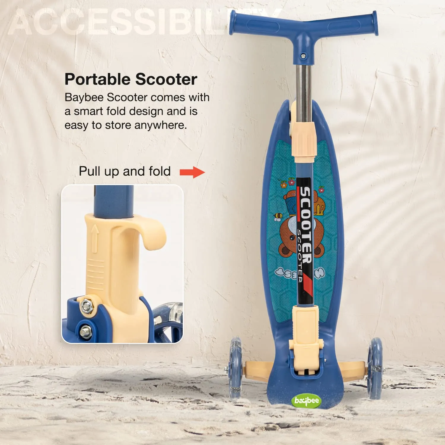 Baybee Phoenix Skate Scooter for Kids with 3 Height Adjustable Handle