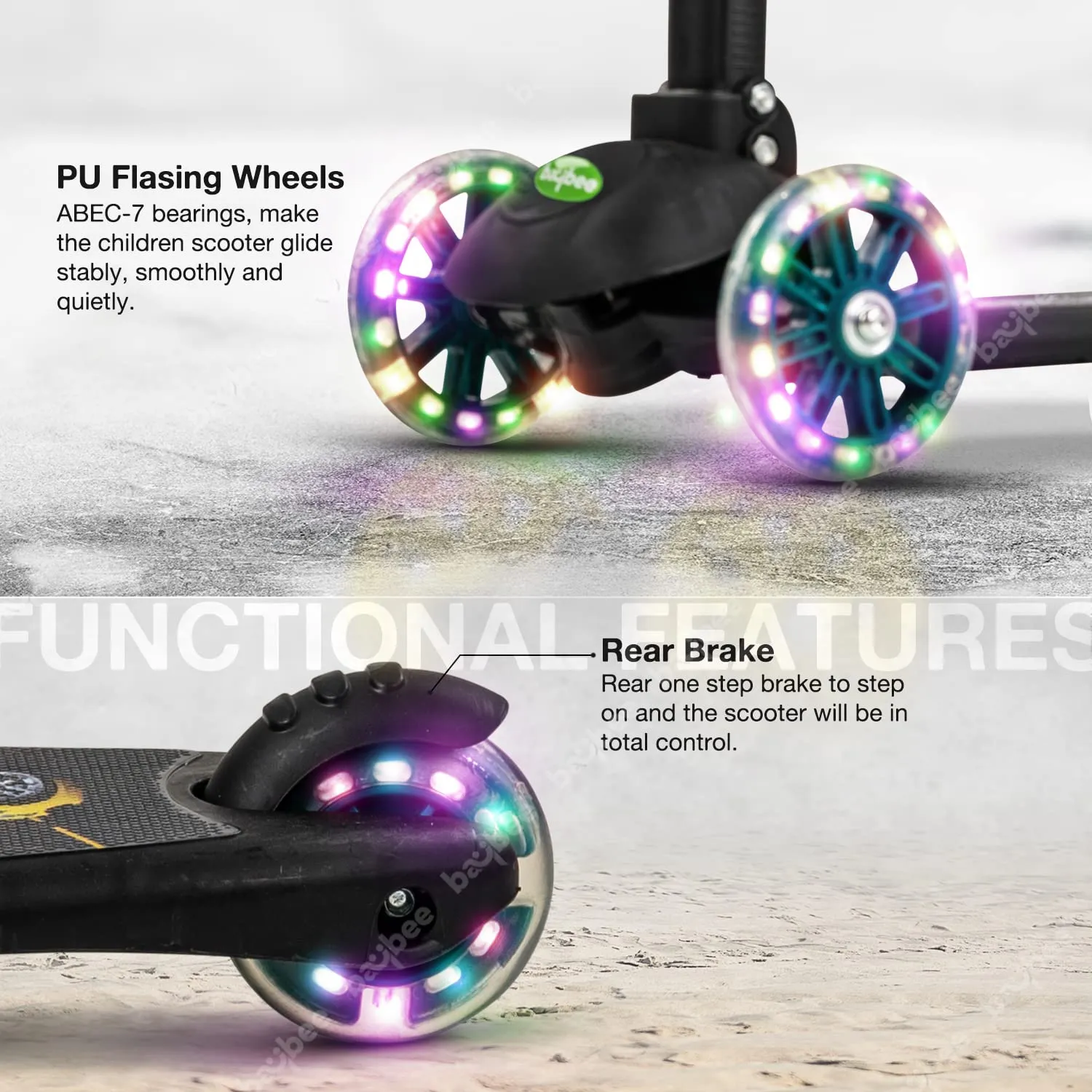 Baybee Phoenix Skate Scooter for Kids with 3 Height Adjustable Handle