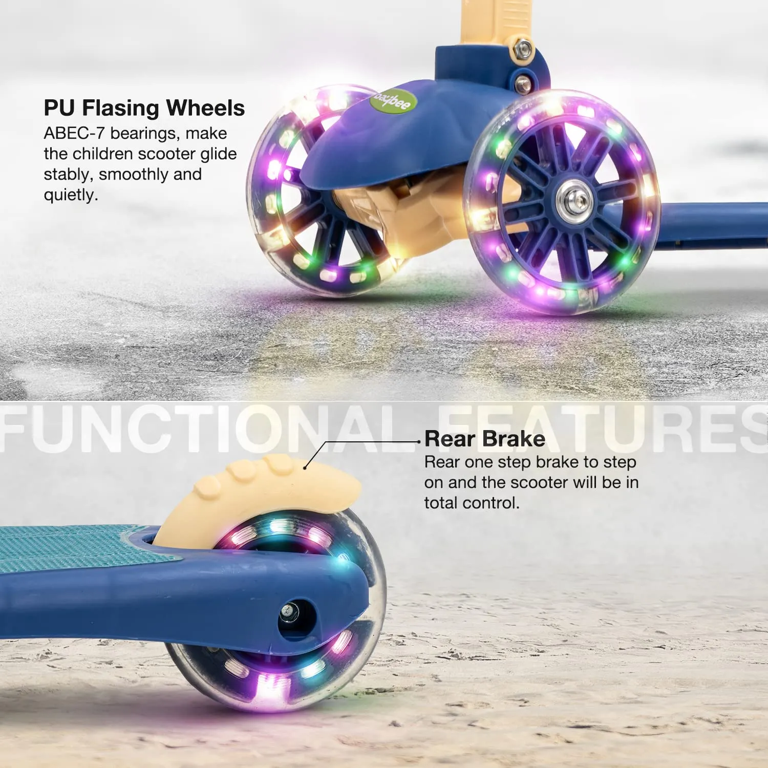 Baybee Phoenix Skate Scooter for Kids with 3 Height Adjustable Handle