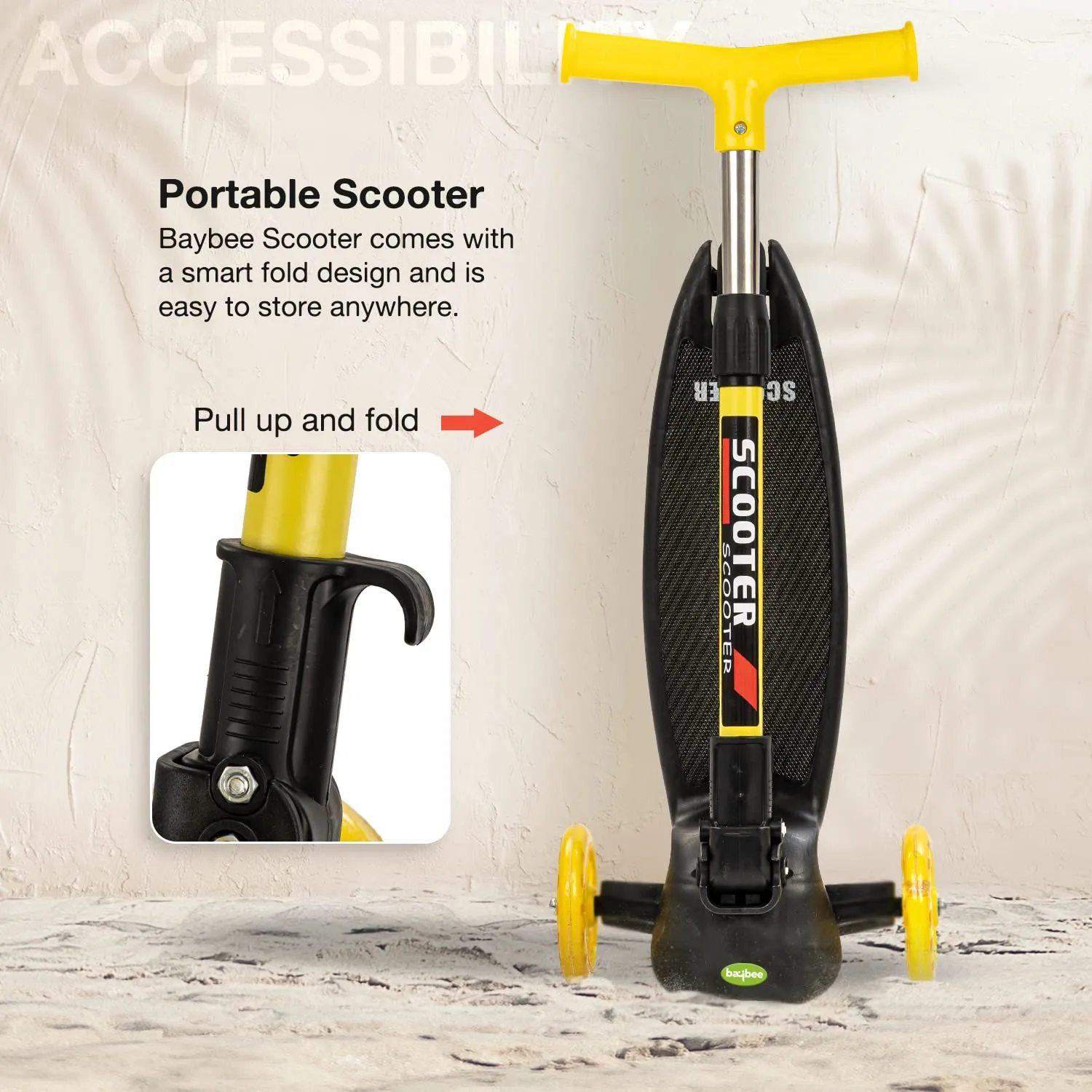 Baybee Phoenix Skate Scooter for Kids with 3 Height Adjustable Handle