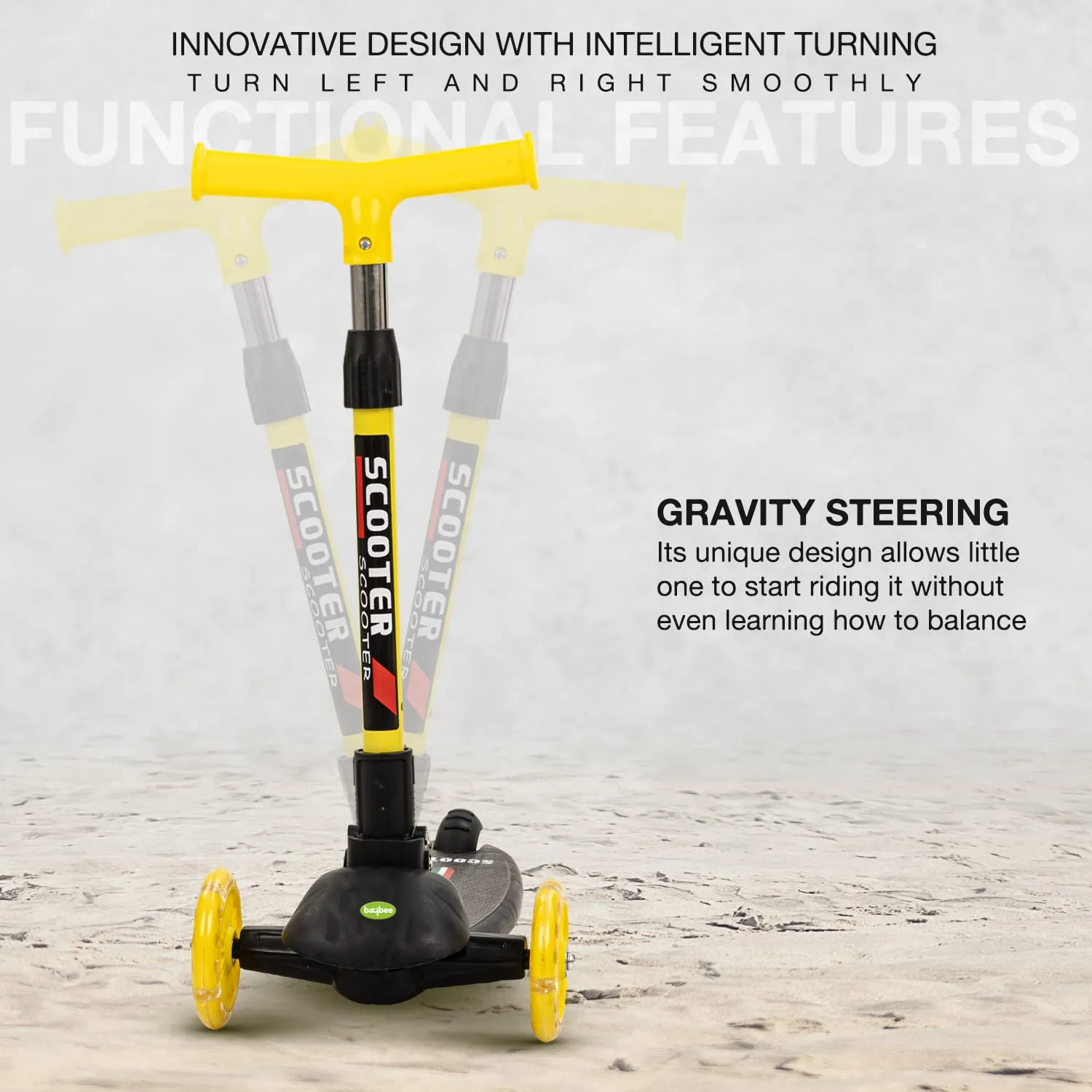 Baybee Phoenix Skate Scooter for Kids with 3 Height Adjustable Handle