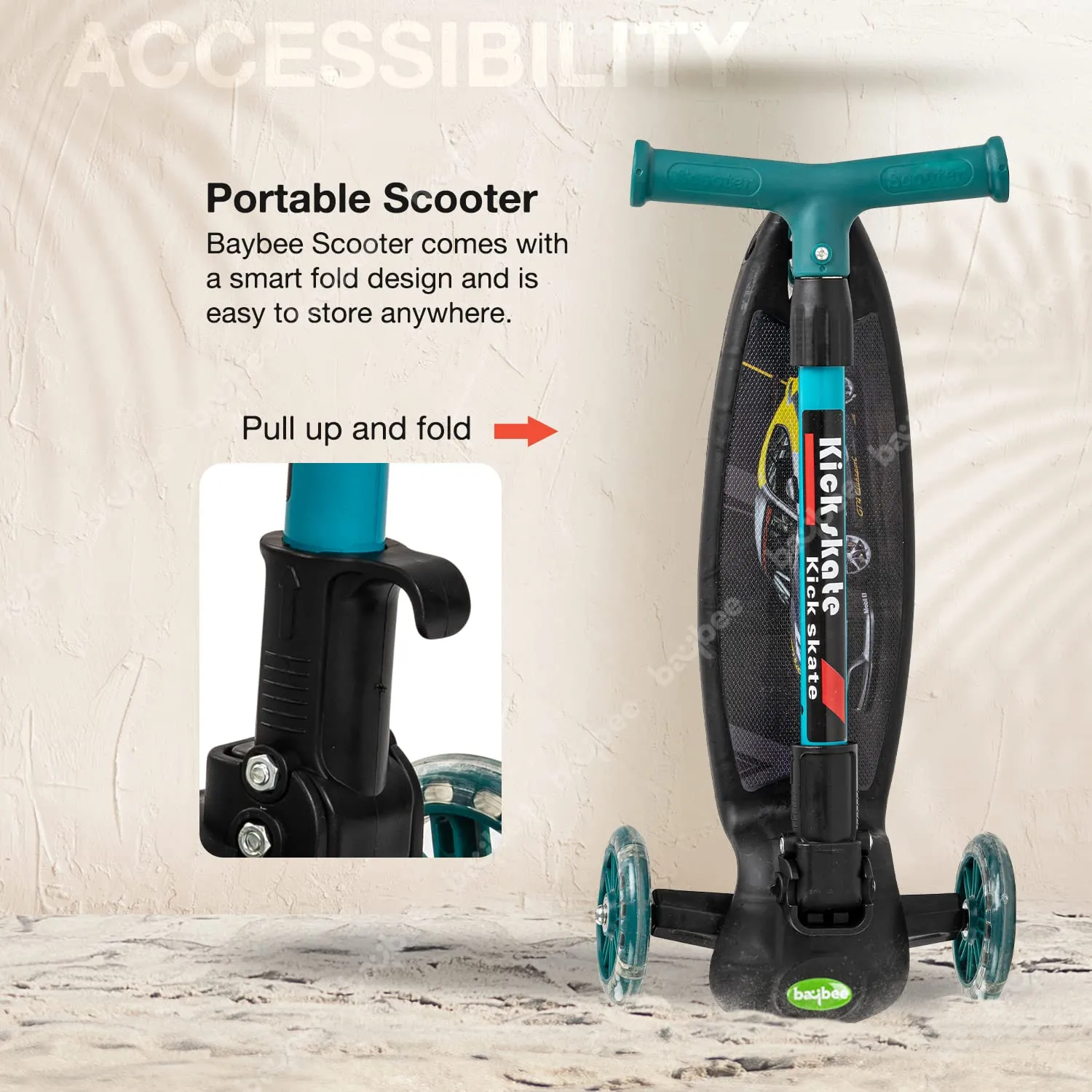 Baybee Phoenix Skate Scooter for Kids with 3 Height Adjustable Handle