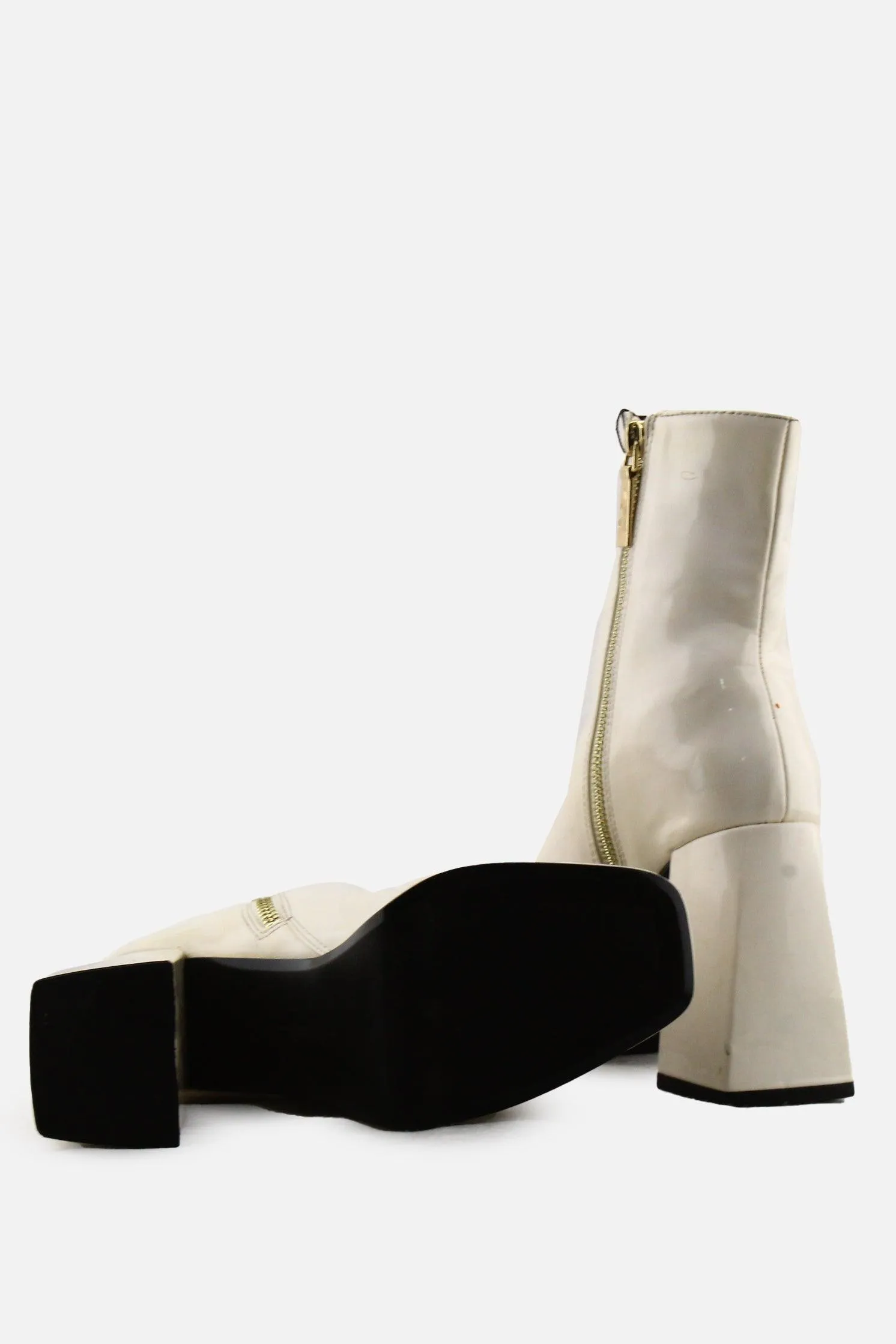 Bershka Zipper Platform Boots | 100% Synthetic Leather