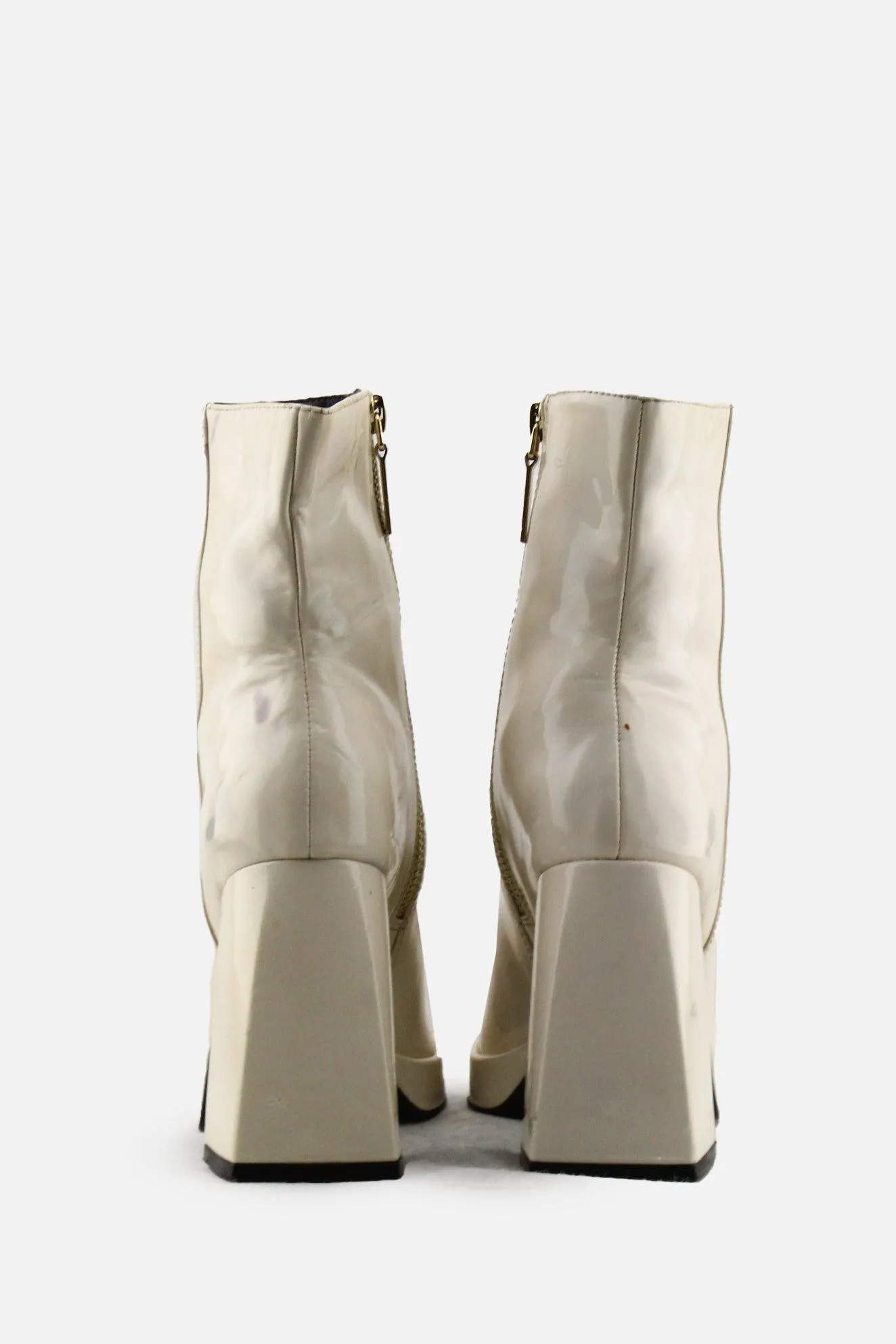 Bershka Zipper Platform Boots | 100% Synthetic Leather