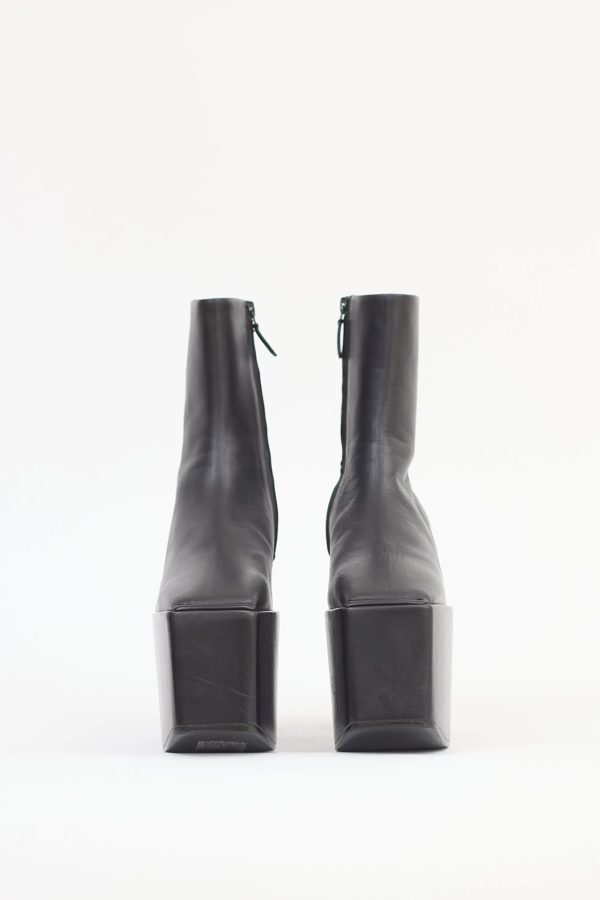 Black Leather Platform Boot