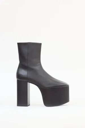 Black Leather Platform Boot