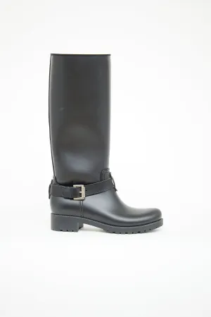 Black Rain Buckle Boot