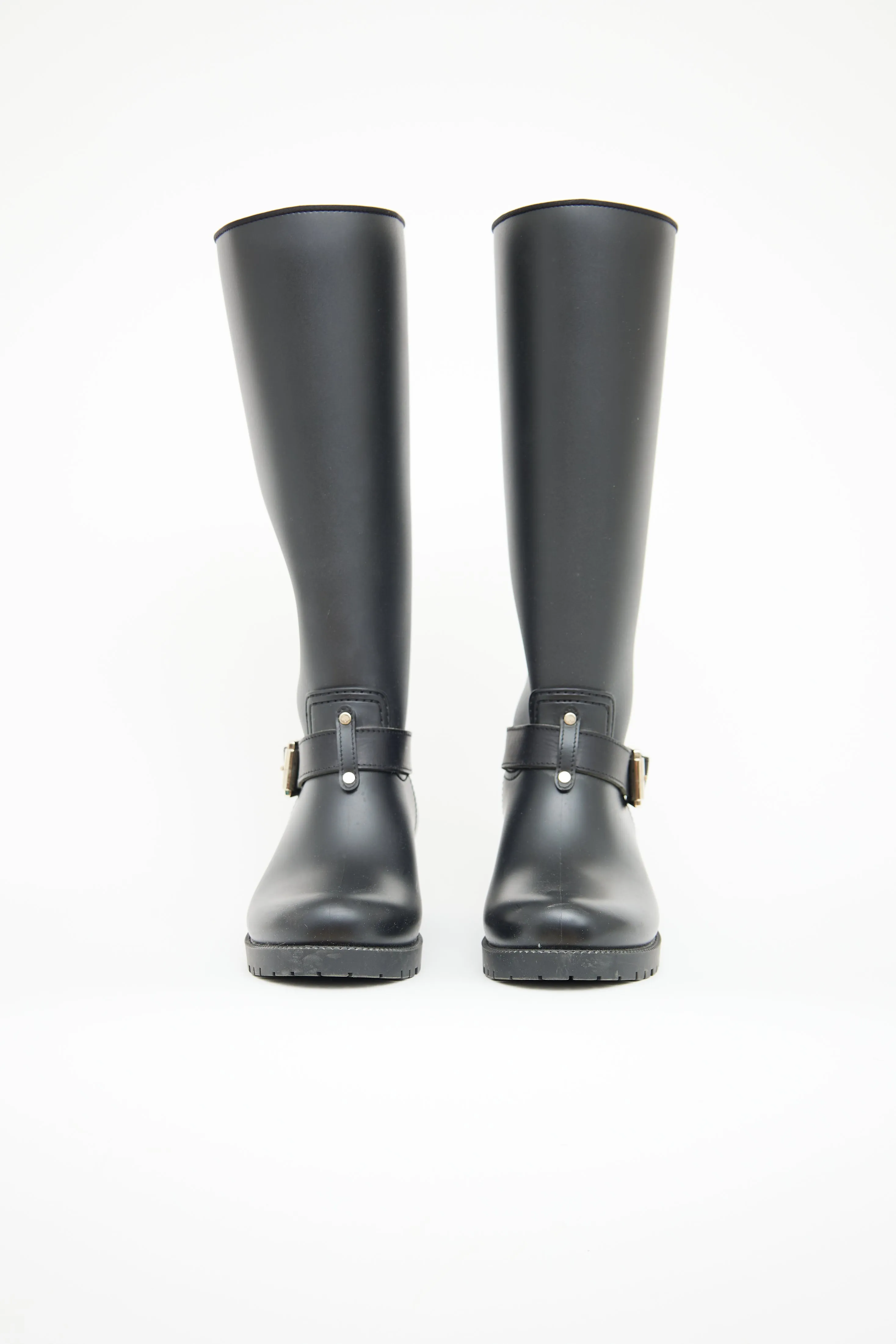 Black Rain Buckle Boot