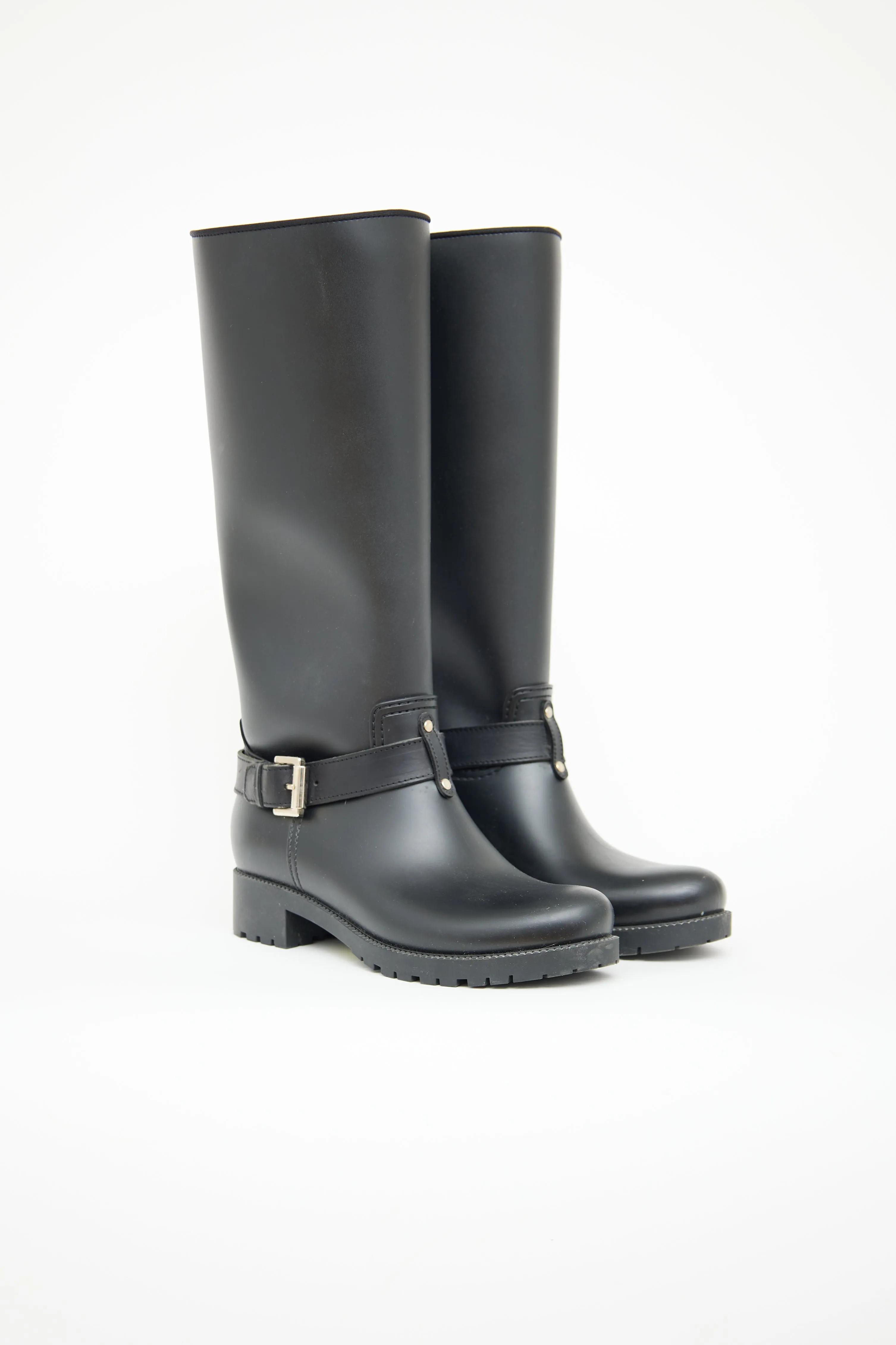 Black Rain Buckle Boot