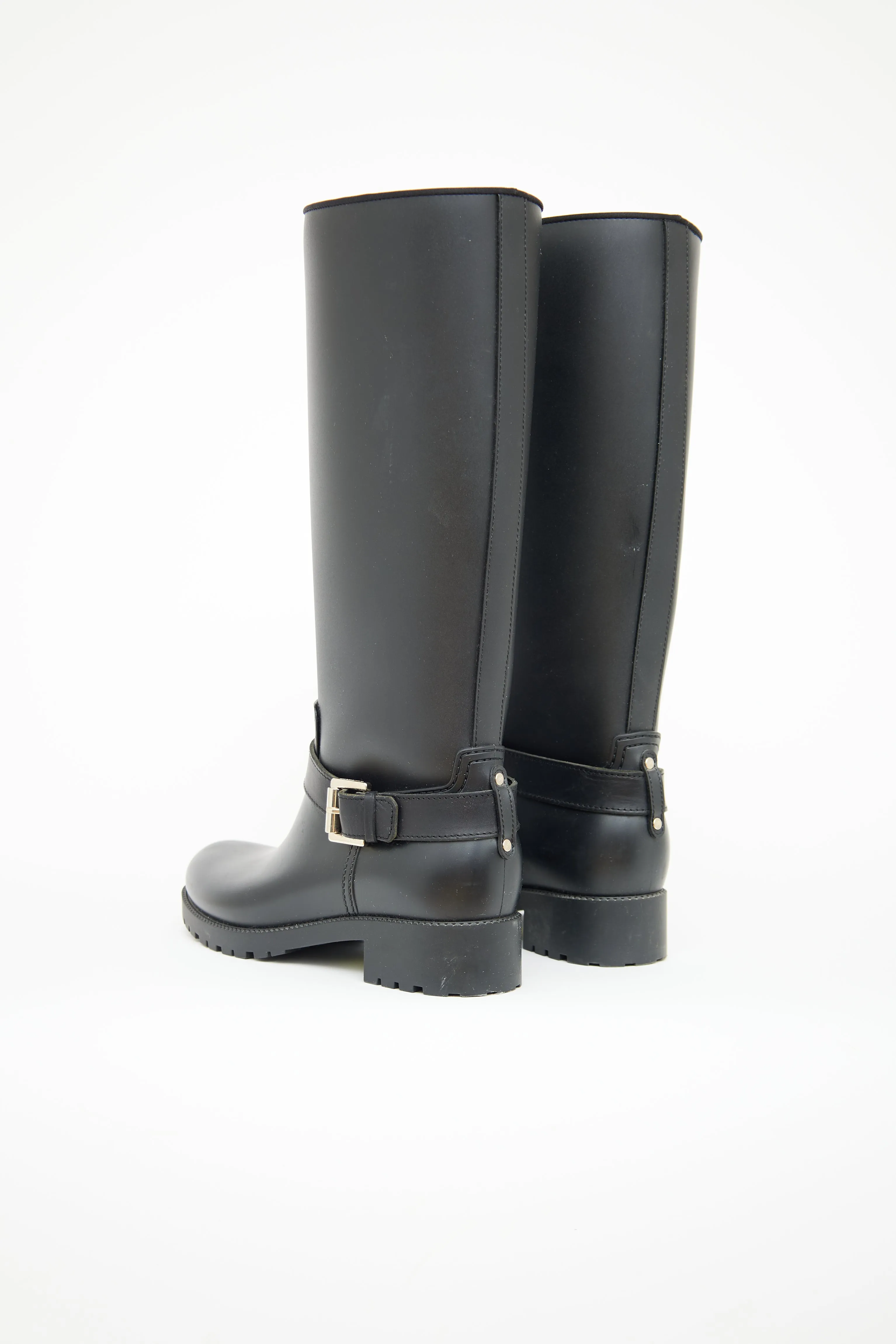 Black Rain Buckle Boot