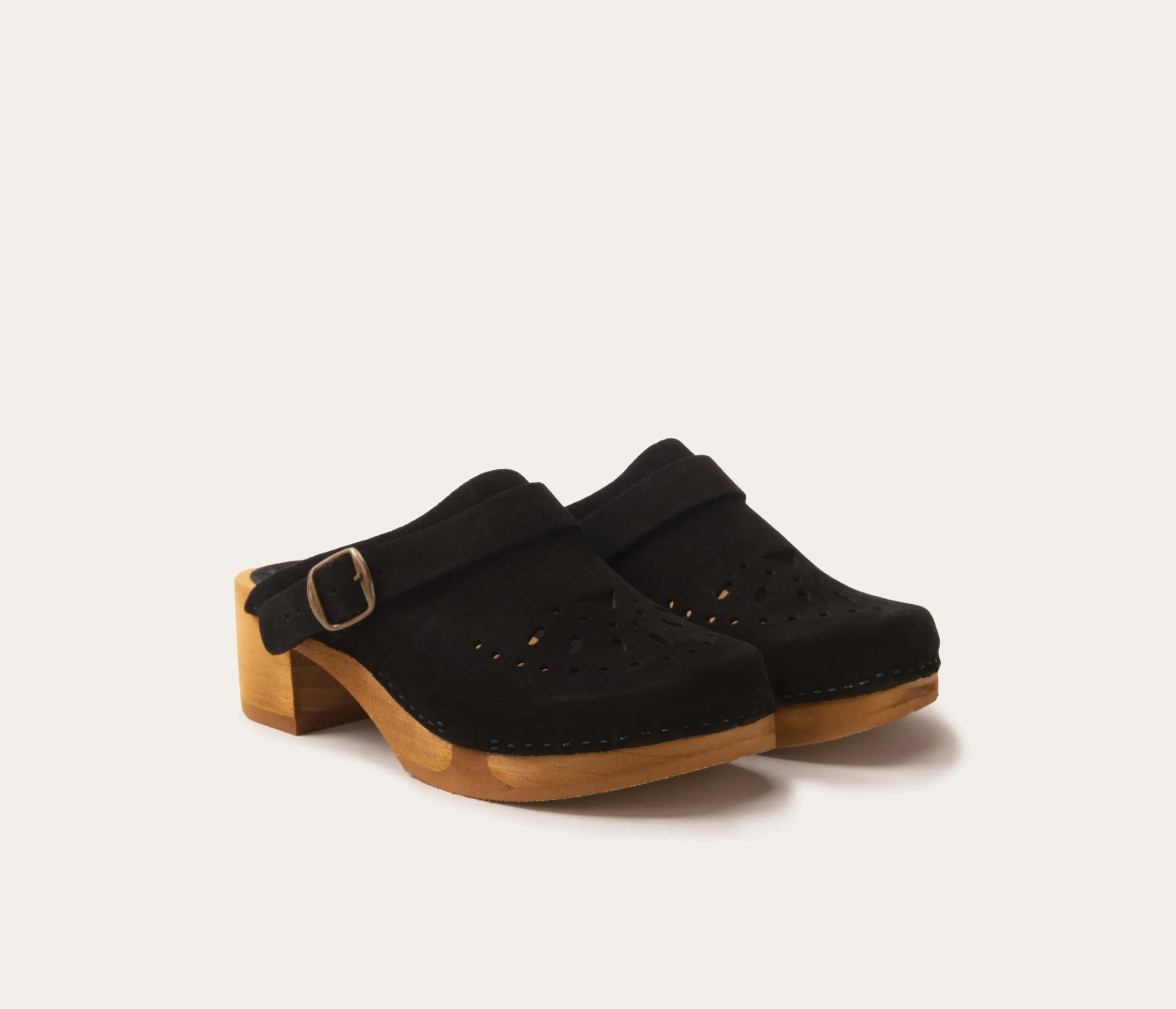 Black Velvet Clogs