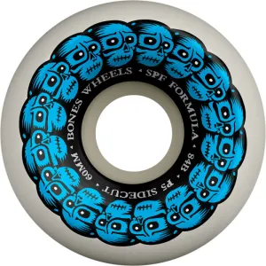 BONES WHEELS SPF Skateboard Wheels Circle Skulls P5 Sidecut 84B 4pk White
