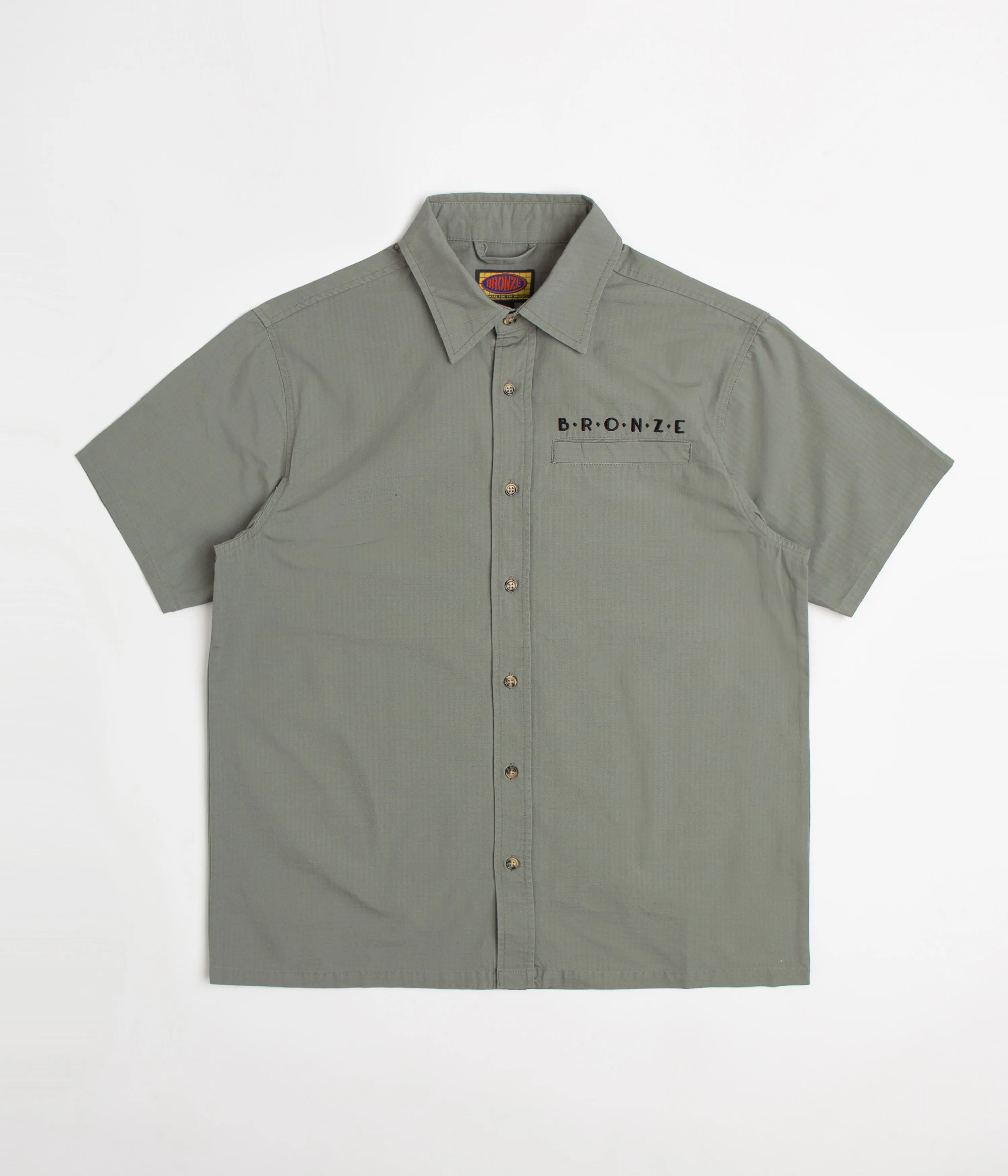 Bronze 56K Ripstop Short Sleeve Shirt - Grey
