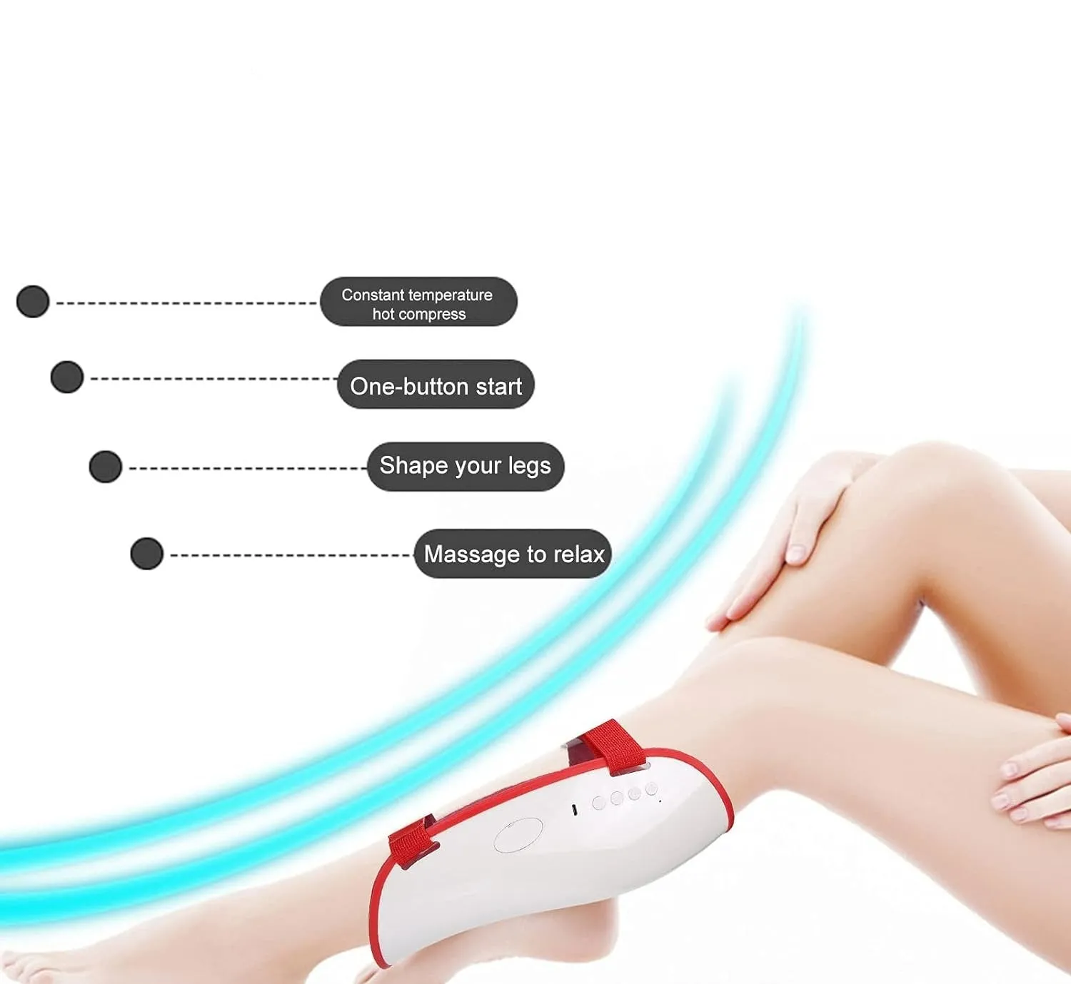 Calf Leg Massager - EMS Pulse Pain Relief Constant Temperature Hot Compress Machine for Relaxing Massage and Shaping Leg