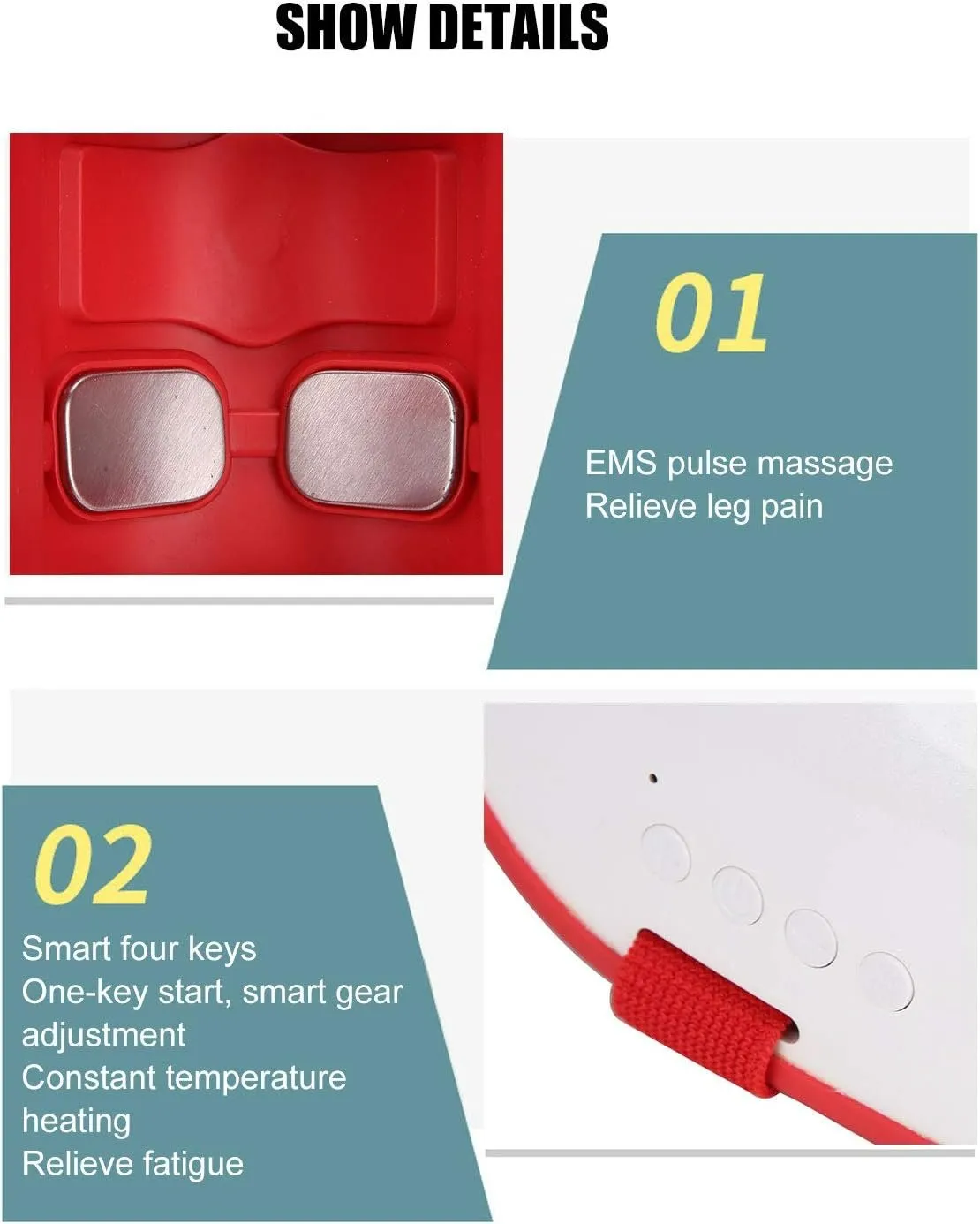 Calf Leg Massager - EMS Pulse Pain Relief Constant Temperature Hot Compress Machine for Relaxing Massage and Shaping Leg