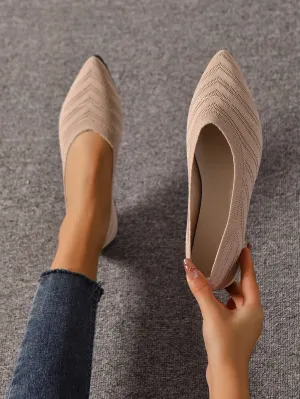 Chevron Pattern Point Toe Ballet Flats