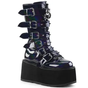 Damned-225 Platform Boots - Black Hologram