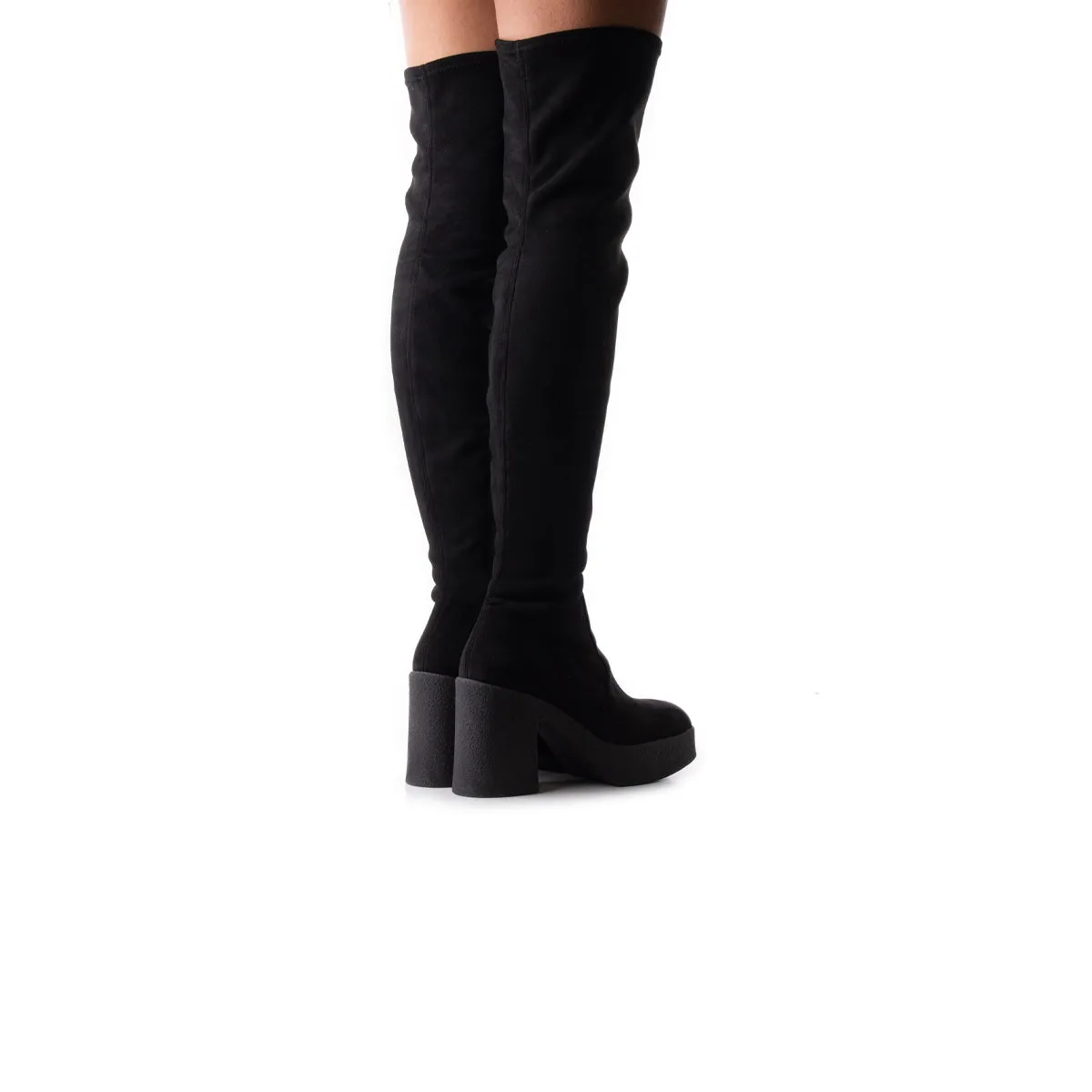 Darling Black Suede Stretch