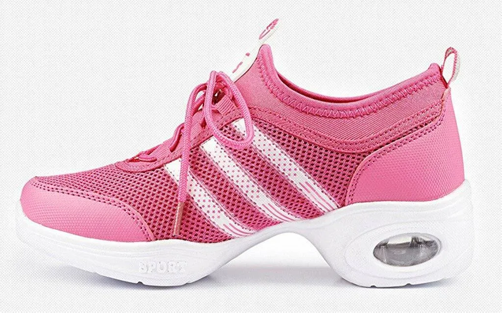 Double Plus Women's Mesh Modern Jazz Soft Sole Dance Shoe Sport Sneaker AP356