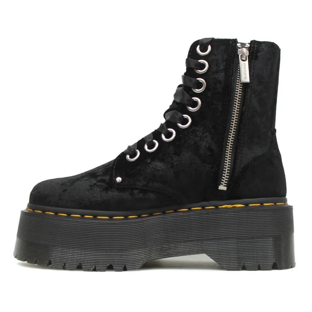 Dr. Martens Womens Boots Vegan Jadon Max Casual Lace Up Ankle Crushed Velvet - UK 6.5