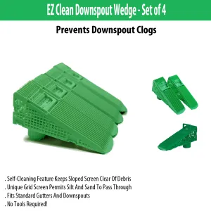 EZ Clean Downspout Wedge - Set of 4 - No Tools Required