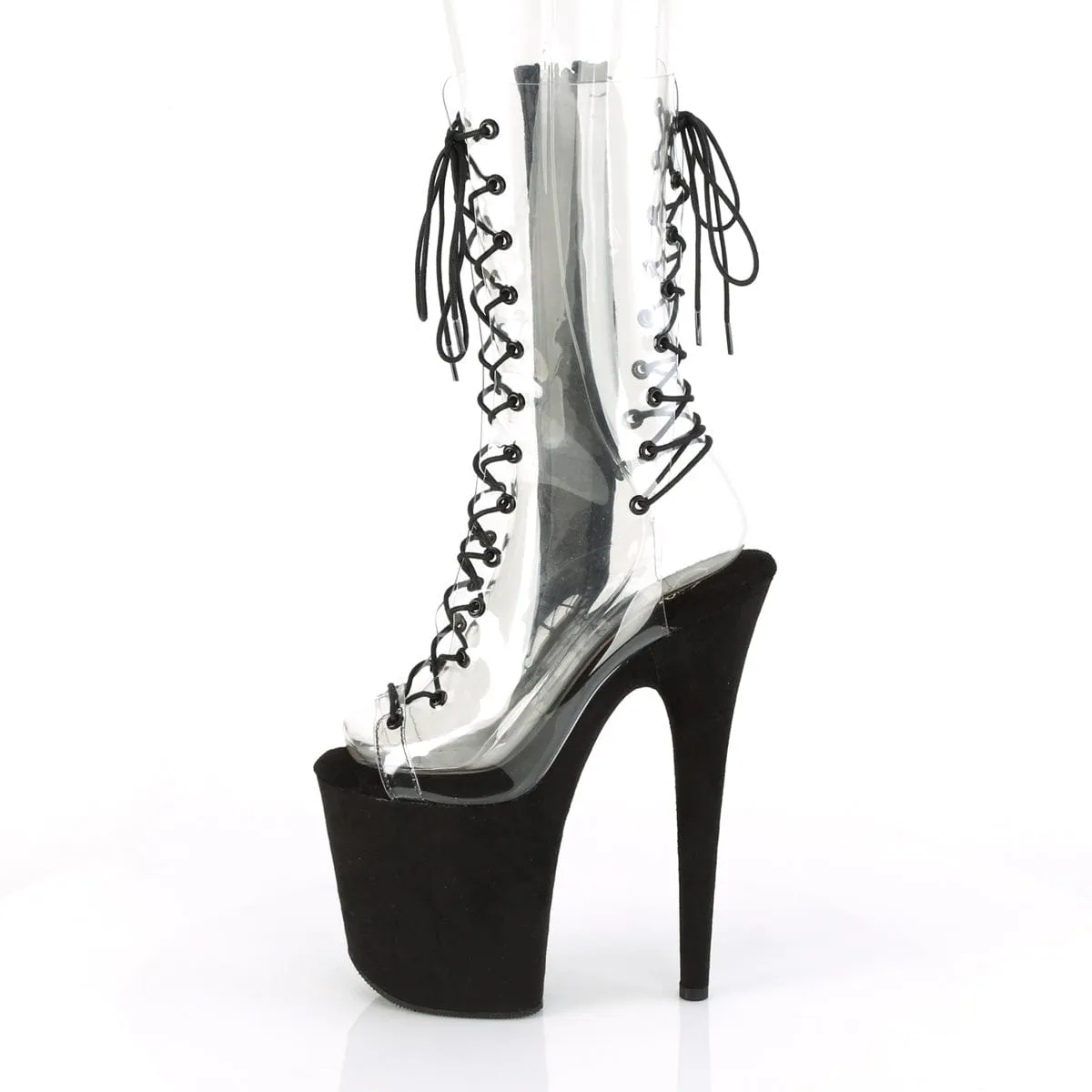FLAMINGO-800-60FS Clear/Black Faux Suede